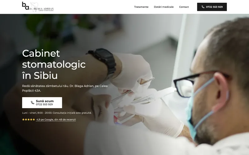 Refacerea site-ului Dr. Blaga făcută de Alcor