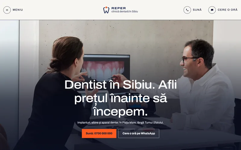 Site-ul clinicii dentare Reper